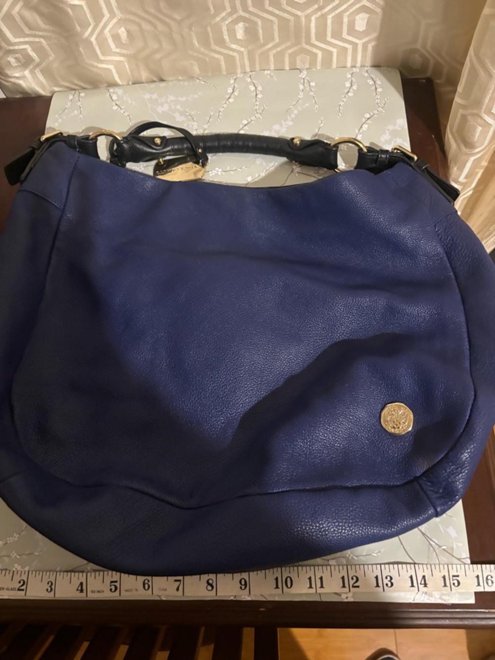 Vince Camuto leather navy blue and black purse